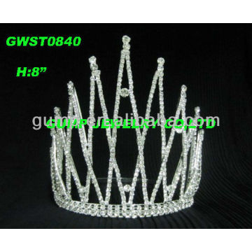 Vente en gros grand diamant de strass reine tiara