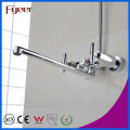 Fyeer Double Handle Long Spout Brass Bath Faucet with Diverter