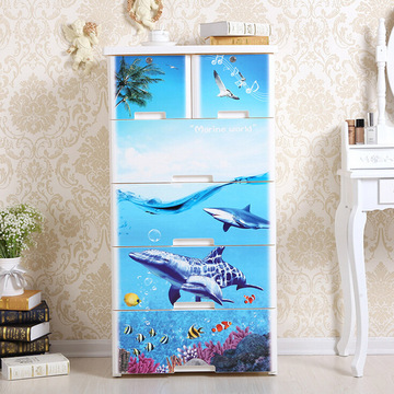 Sea World Printed Plastic Storage Schubladenschrank (Na-5839)