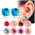 Water cube health magnet color diamond crystal earrings