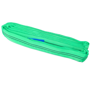 2 Ton 2M Or OEM Length Polyester 2T Round Lifting Sling Belt Green Color Safety Factor 8:1 7:1