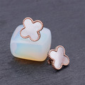 Girls four leaf clover earrings studs