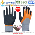 13G Polyester Shell Nitrile 3/4 Coated Inner, Sandy Nitrile Thumb Coated Outer Gloves (N2002) with CE, En388, En420, Work Gloves