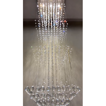 Lobby home decoration fancy popular luxury bead curtains crystal modern indoor pendant lights chandelie