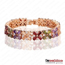 Bracelets de mariée en marbrure en or zircon doré (CBR0011-C)