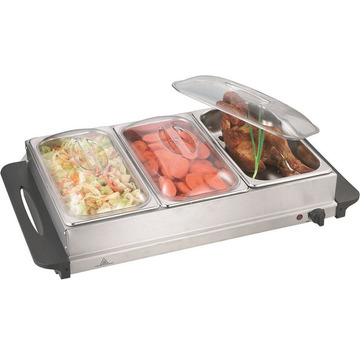 Acero inoxidable tres sartenes de 2.5L calentador de buffet