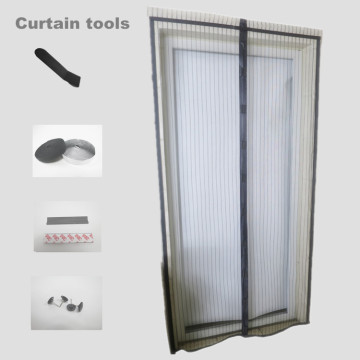 Amazon Polyester mesh magnetic screen door curtain 36"x80"