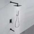 Matte Black Bath Shower and Tub Faucet Set