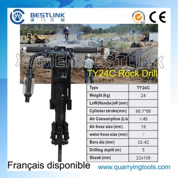 Asimiento de la mano de Ty24c Vertical la máquina de perforación de la roca de Pneumtatic