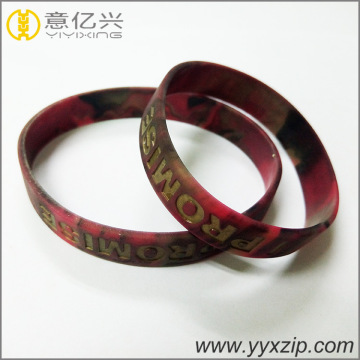 Printed Logo Epoxy Colors Mixed Silicone Bracelet