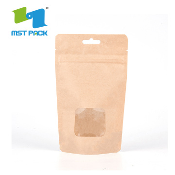 Sac d&#39;emballage de café en papier kraft brun biodégradable