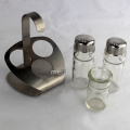 OEM New Stainless Steel and Glass Oil and Vinegar Bottle with Stand