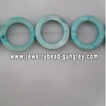 blue donut shape fresh water shell beads