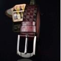 Texture leisure brown leather belt mens hand leather belts