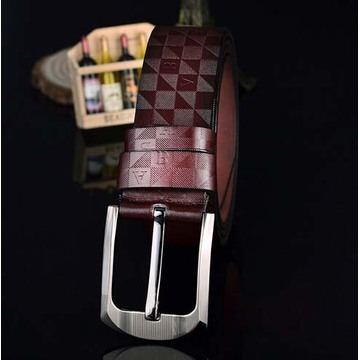 Texture leisure brown leather belt mens hand leather belts