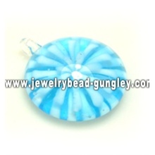 couleur bleue ronde forme Murano Verre pendentif