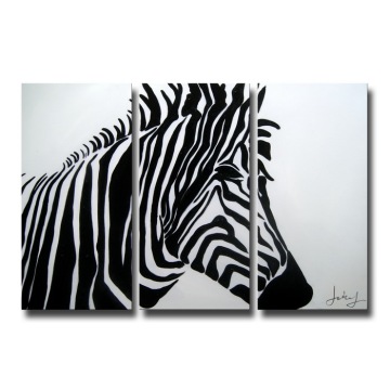 Atacado handmade lona moderna Zebra parede pinturas a óleo