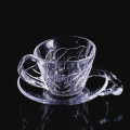 Tasse et soucoupe en verre style cygne