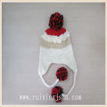 gorro de orejeras de punto chicas pompom