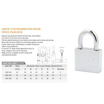 Abus Type Hardened Solid Steel Padlock with Electroplate