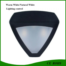 2LED Triangle Solar LED Wall Light para jardim ao ar livre