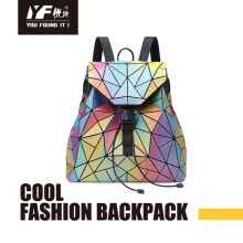 Drawstring impermeable viajar geométrico celosidad plegable cambio de color de lujo mochila chicas bolsas