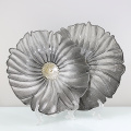 ATO Dinnerware Grey flower shape decorative glass plate