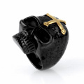 Male Jesus skull silver ring