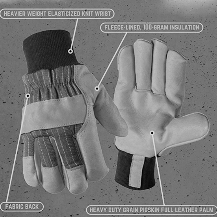 reinforced pale leather gloves