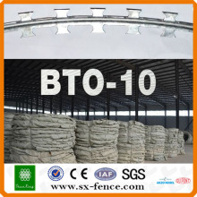 Used metal Razor barbed wire fence