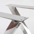 Polished Stainless Steel X Shape Table Legs Base
