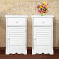 Set of 2 Nightstands Storage Drawer