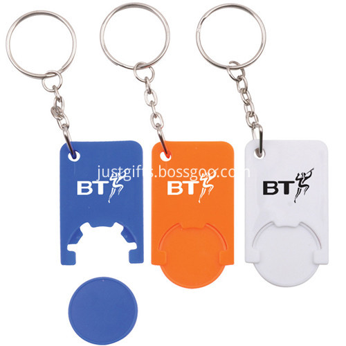 Promotional Printed Logo Key Holder with Coin