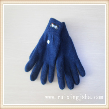 Plain wool knitted men stylish winter gloves