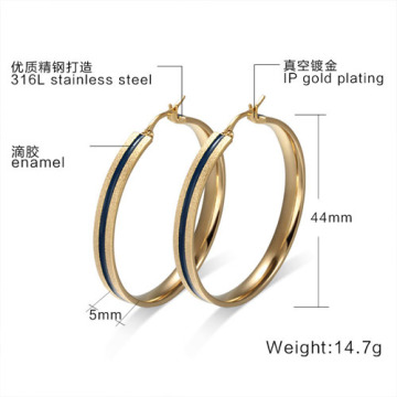 18K Gold Hoop Earrings Female Jewelry Big Stainless Steel Elegant Ear Christmas Gifts