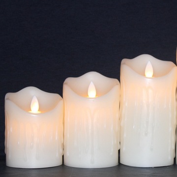 Real wax remote controal battery operated flameless led pillar candles