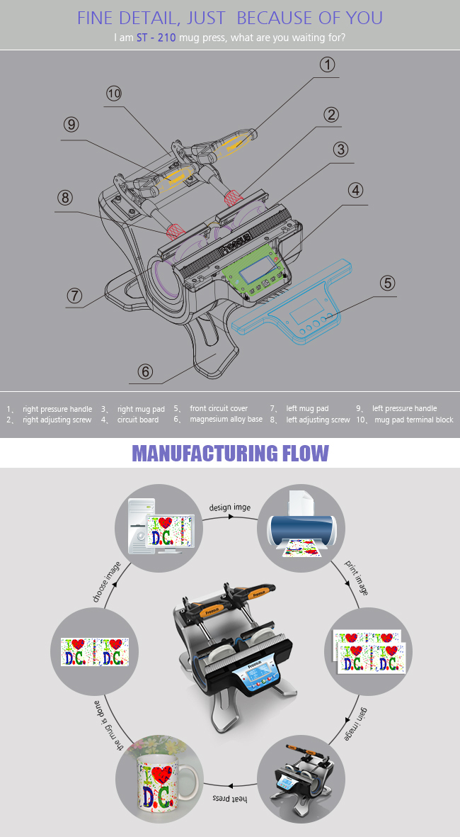 FREESUB Sublimation Custom Coffee Cups Heat Press Machine