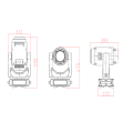 Controle DMX 350W LED Spot Stage Movendo a luz da cabeça