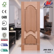 JHK-008-1 Made in China Economic Multiple Design French Popular EV Sapelli Veneer Wood Grain MDF Door Skin Manufacture