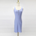 Blue Rib Sleeveless Dress