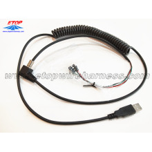 Cable de datos USB en espiral a conector de CC