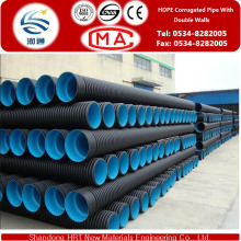 Diâmetro 50-800mm HDPE Tubo ondulado com paredes duplas