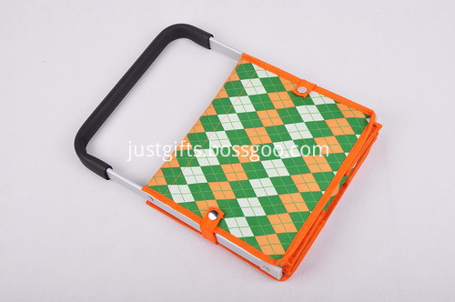 Custom Tweed Folding Shopping Basket - Single Handle (2)
