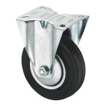 Middle Duty Series Caster - Rigid - Black Industrial Rubber (roller bearing)