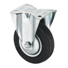 Middle Duty Series Caster - Rigid - Black Industrial Rubber (rolamento de rolos)