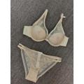 In-stock lace cover mould cup bra bikini set