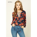 Mode-Blumen-Druck-Frauen-Bluse