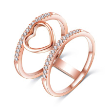 Newest Bling Jewelry Gold Plated Heart Ring (CRI1035)