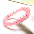 Semi precious stones genuine rose quartz bead bracelet