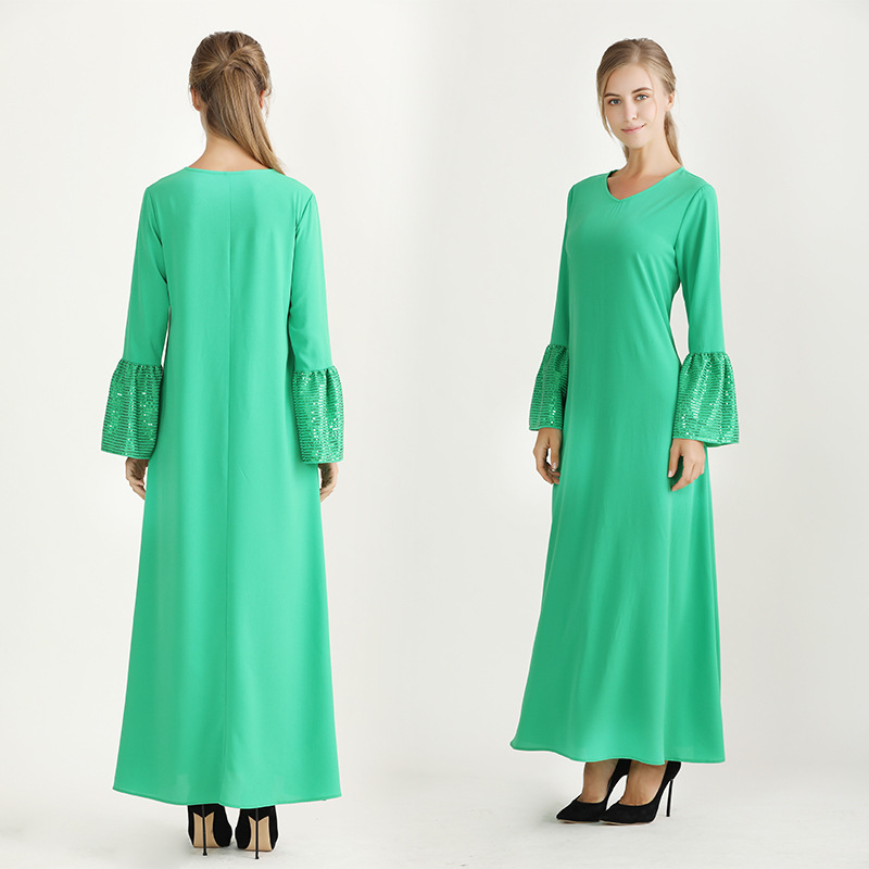 Flared Sleeve Modest Dress Jpg